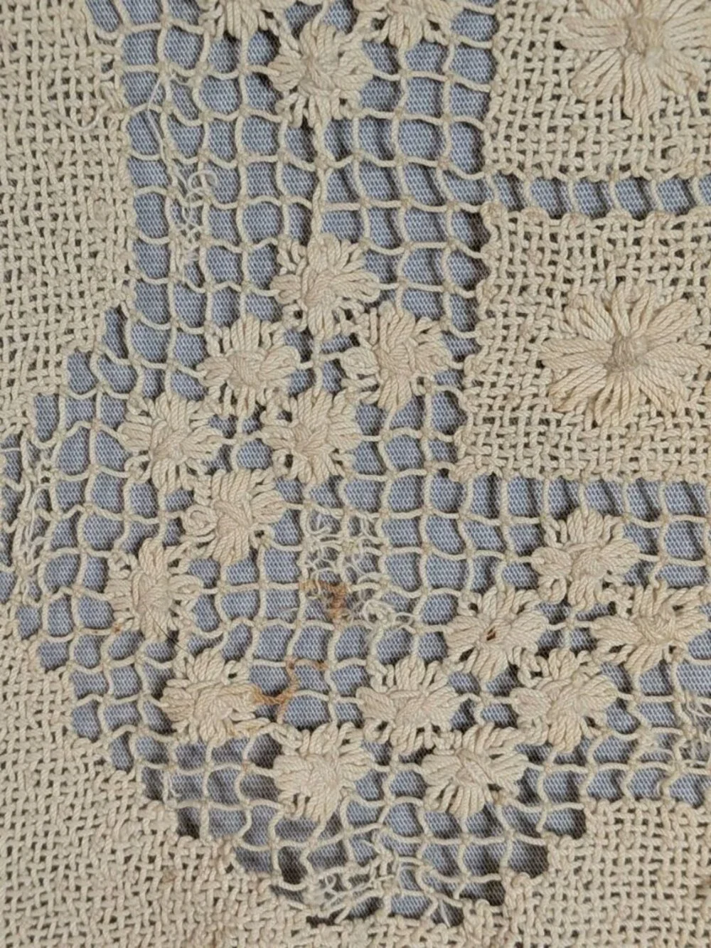 3 Vintage Cream Handmade Normandy Lace Doilies
